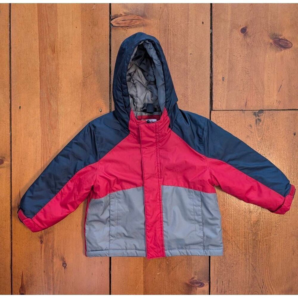 Healthtex 2-in-1 Jacket Coat Size 2t Navy Red Grey Winter Fall Spring Plaid